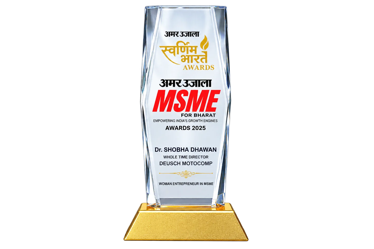Crystal MSME Woman Entrepreneur Award